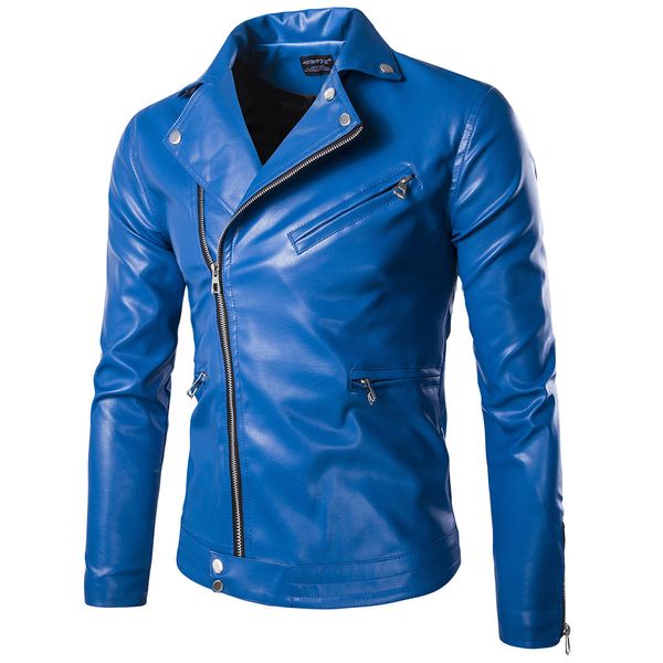 

2021 autumn winter blue pu leather motorcycle nightclub attire stage hiphop singer from men jackets plus size jacket 5xl rn3x, Black