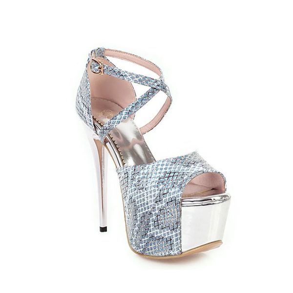 

stiletto high heels 14.5cm night club peep toe gladiator platform shoes summer sandals pumps, Black