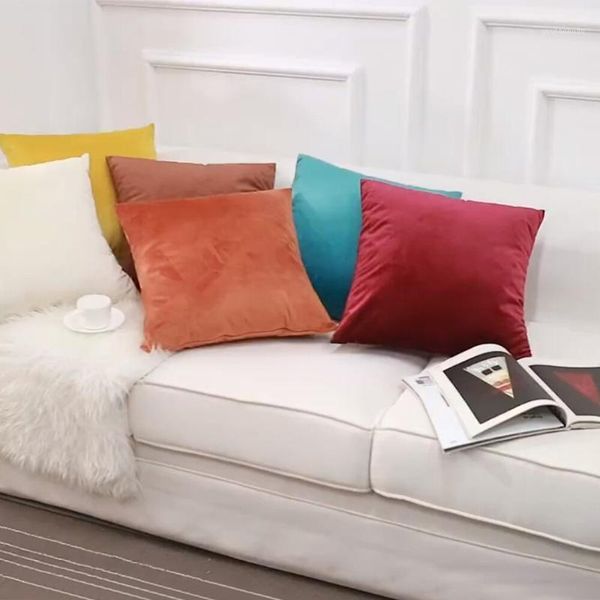 

pillow case comfortable solid color velvet cushion cover customize decorative throw covers club company1