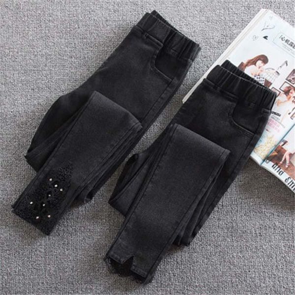 

women's jeans 2021 plus size ripped skinny pencil 3xl 4xl woman elastic waist mom stretch ladies denim pant sautumn1, Blue