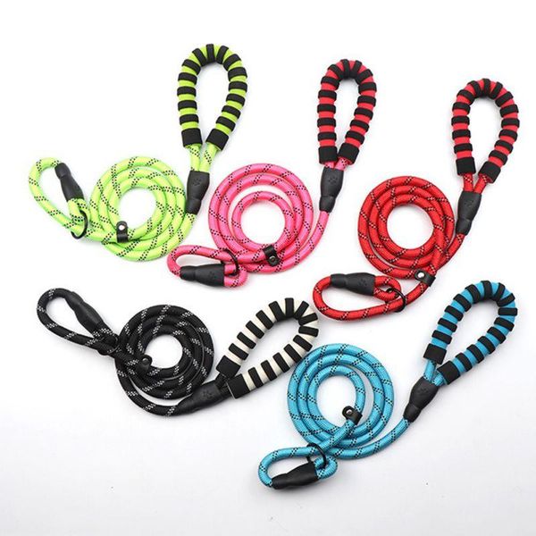 

pet leaches reflective hand holding rope nylon material comfortable strong durable multiple colors portable pet supplies 2021