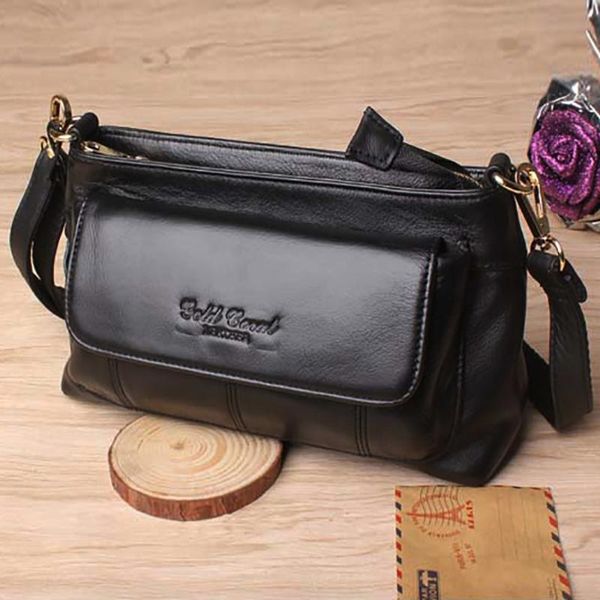 

women genuine leather small shoulder bag casual fashion handbag real cowhide messenger hobo bags
