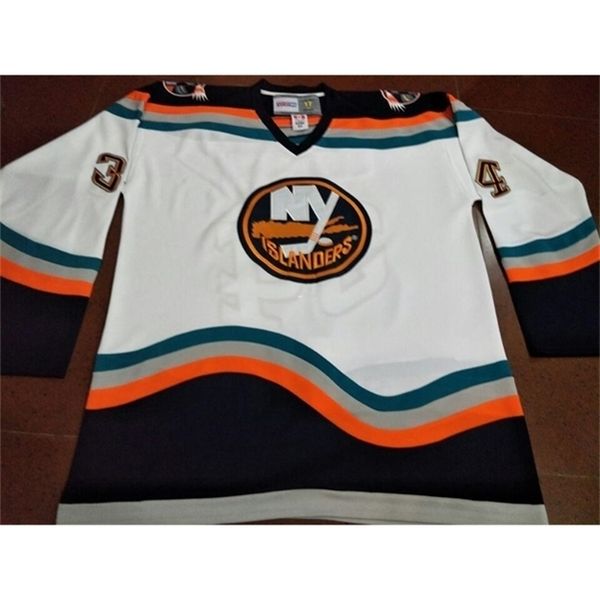

custom 421 1996-98 #34 bryan berard new york islanders game worn jersey - team letter or custom any name or number retro hockey jersey, Black