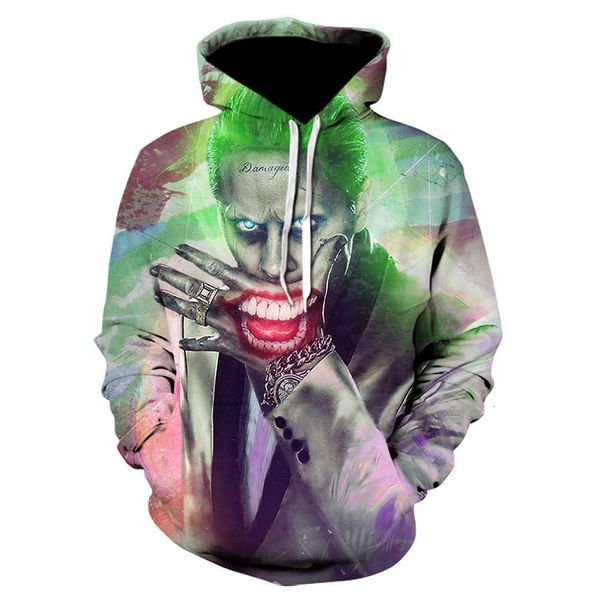 

suicide squad joker 3d hoodies men women sweatshirts badass funny printed pullover autumn winter brand tracksuits boy hoodies, Black