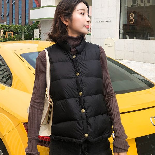 

white feather duck for winter wear soft women's short sleeve vest adjust autumn 2020