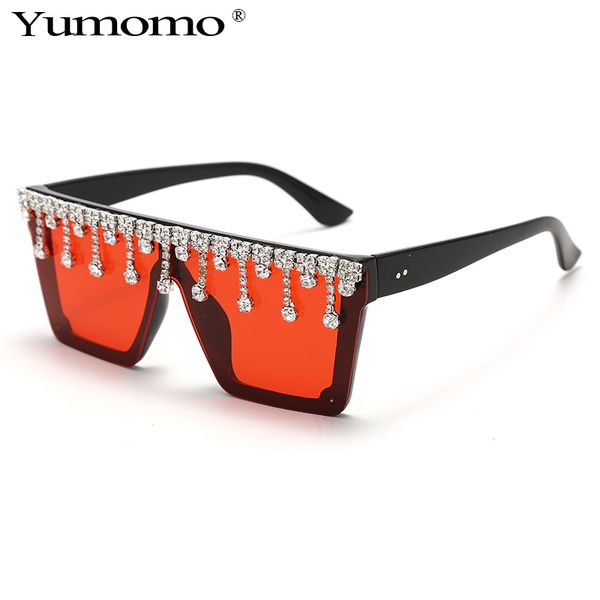 

diamond women 2020 rivet oversized goggle men sun glasses gradient square vintage sunglasses brand designer uv400