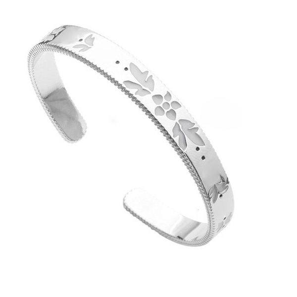 

link, chain open bracelet for men women luxury jewelry stainless steel drip oil designer flowers korean gift couple wholesale, Black