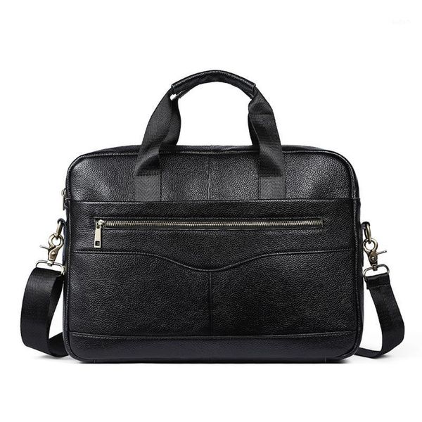 

briefcases vintage 100% cow genuine leather business men's briefcase male shoulder bag real men messenger tote computer1
