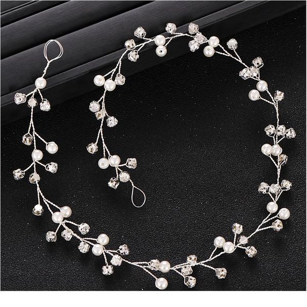 

wedding hair accessories rhinestone pearl headband wedding headwear princess birthday headband silver color tiara accesso bbyqnj, Slivery;golden