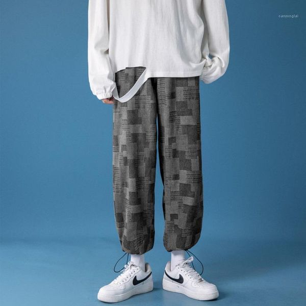 

2020 the new listing fall men's plaid jeans loose blue hip hop sweatpants