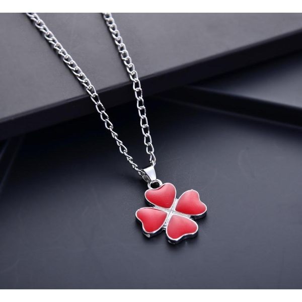 

drop oil clover heart - shaped pendant necklace women 's clavicle necklace small gift necklace whole sqcwyf beauty888, Silver