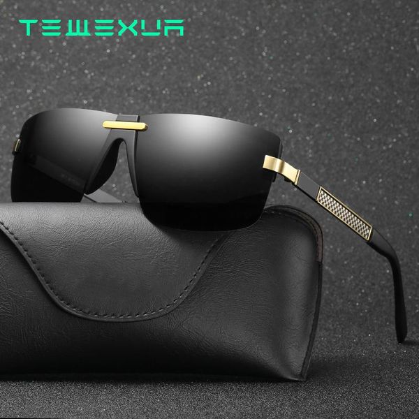 

sunglasses tewexua polarized men women alloy luxury sun glasses driving rectangle shades for oculos masculino femme, White;black