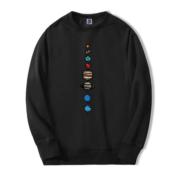 

planets colour men hoodie autumn winter warm fleece sweatshirts creative design funny fashion fitness hoodies 201013, Black