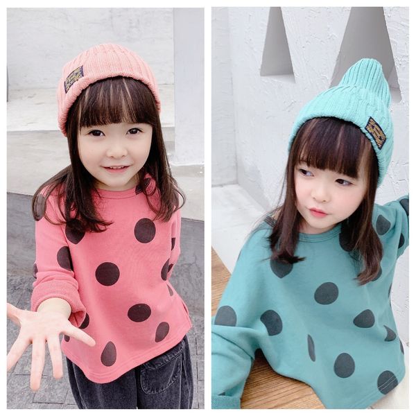 2020 mädchen hemd bluse kinder herbst neue produkt mädchen Koreanische version welle punkt lose langarm pullover waren