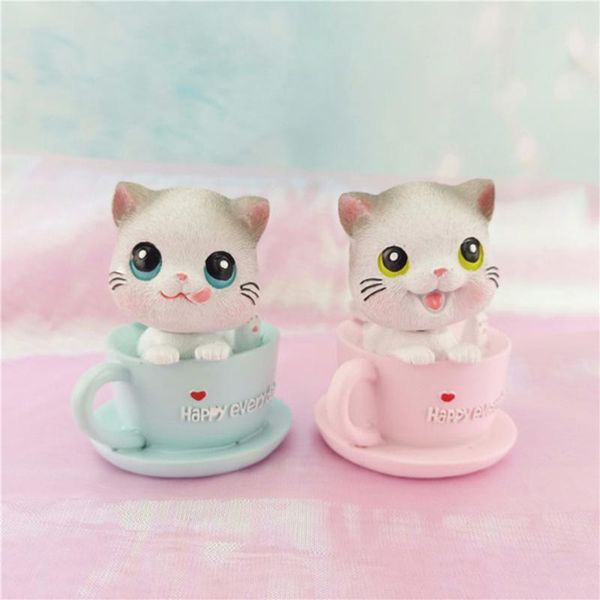 

car ornament decoration shaking head cup cat resin cartoon car dashboard decorative toys automotive interior accessories