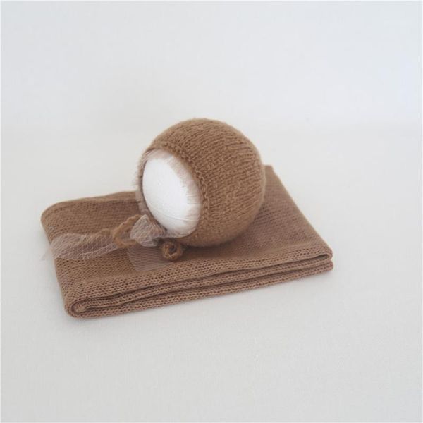 

blankets & swaddling born knit bonnet and wrap pography props mohair ruffle hat nweborn baby swaddle blanket props1