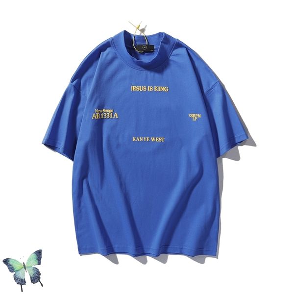 

2021 new kanye west blessed virgin mary t shirt jesus is king casual t-shirt men women cotton t-shirts qkao, White;black