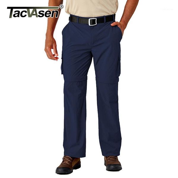

tacvasen summer pants men convertible pants lightweight quick dry cargo work hike trousers man casual straight elastic1, Black