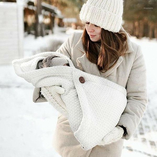 

blankets born baby infant swaddle wrap warm blanket soft knitting flannel sleeping bag1