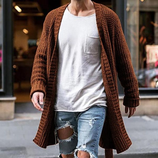 

men's knitted cardigan spring autumn warm thin solid spacious pocket fashion long sweaters knitted cotton casual male jackets, White;black