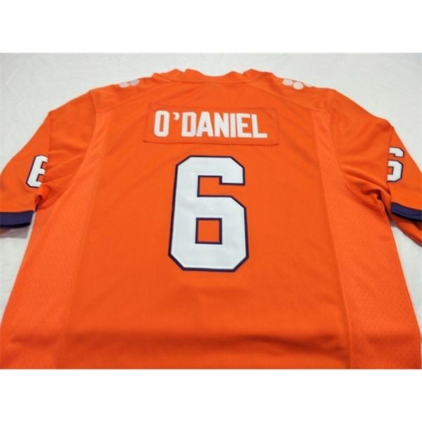 

2604 clemson tigers dorian o'daniel #6 real full embroidery college jersey size s-4xl or custom any name or number jersey, Black