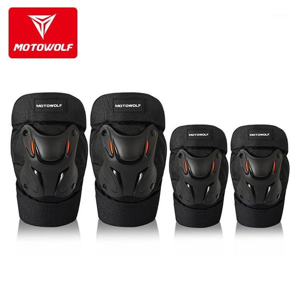 

motowolf motorcycle scooter reflective anti-collision kneepads windproof riding short thick knee elbow pads protect gears1
