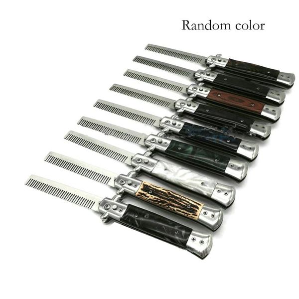 

automatic stainless steel spring comb pet comb practice training knife folding spring jump / pocket