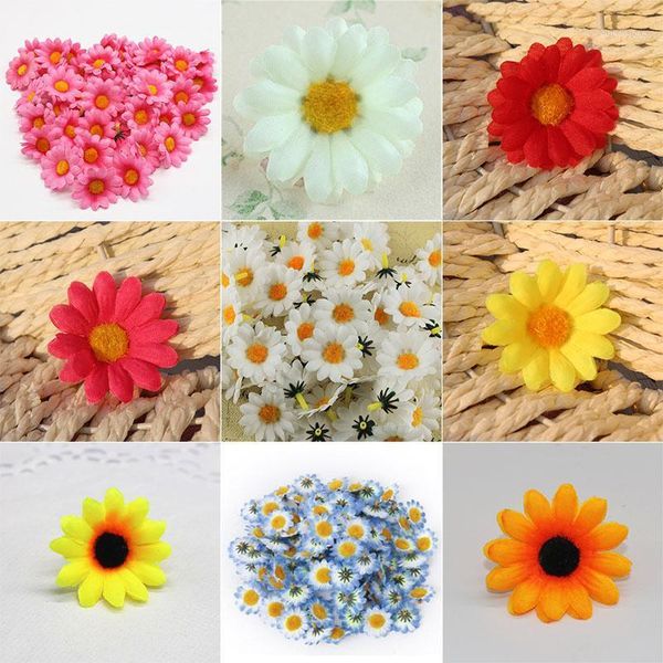 

100 pcs simulation artificial daisies flowers diy decoration for home wedding party fp81
