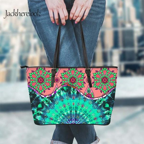 

jackherelook bohemian tie dye flowers design ladies outdoor fashion large capacity handbag femme casual zipper daily bags