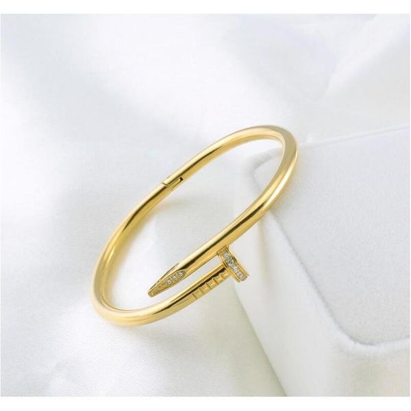 

nail bangle rhinestone titanium stainless steel gold for men women open mouth silver black rose gold wholesale coupl wmtkss hat7890