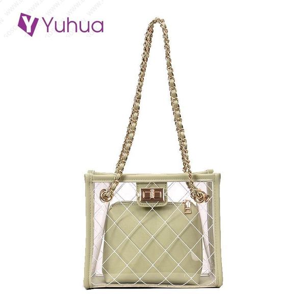 

юхуа 2020 новые женские сумки, прозрачный мешок посыльного мода, тенденция корейской версии женщин мешок плеча, вскользь композитные сумки