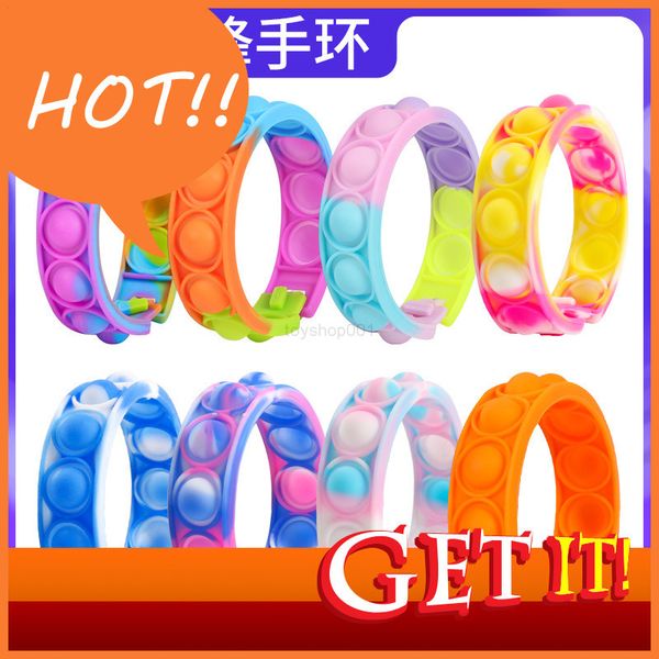 

2022 toyshop001 pops bubble simple dimple toy its fidget anti stress relief colorful silicone bracelet anxiety sensory for autism adhd child