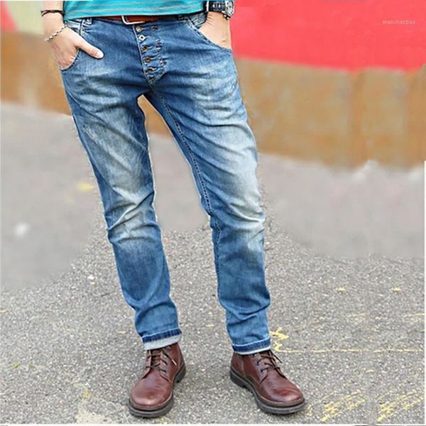 

mens jeans pants fashions men new mens casual trousers korean style cargo pants men autumn and winter jeans casual trousers1, Blue