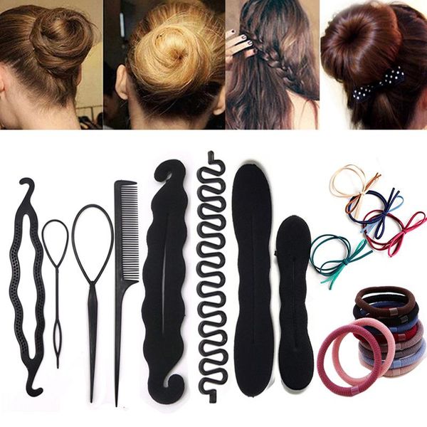 

hair accessories magic bun maker donut styling tool women curler braider roller dish headbands elastic bands