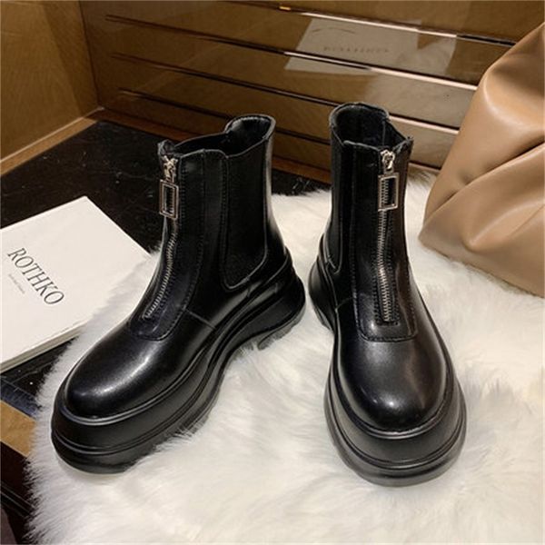 

leather 2021 new wholesale heel for women toe round women's boots 35-40 2pmv, Black