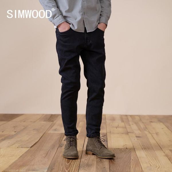 

simwood - men's polar lined thick jeans, tight, black, winter, 2021, Blue