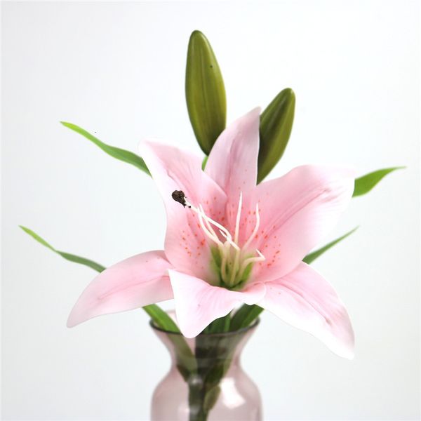 

touch charming real heads 38cm lily 3 artificial flower home wedding party decor silk floral decoration bouquet