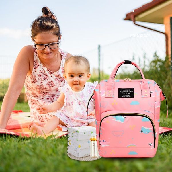 

mommy travel backpacks cartoon printing oxford large capacity maternity baby nappy rucksacks adjustable shoulder strap