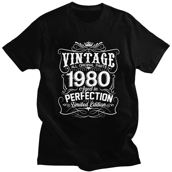 

vintage 1980 aged in perfection limited edition soft 40th birthday gift tee short sleeve urban tshirt hooded sweatshirt hoodie men t shirt
