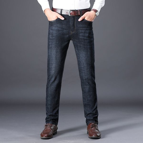 

elastic мужские молодые джинсы и джинсы среднего возраста корейский случайные свободные и разносторонние 2020 осень новой моды простые брюки, Blue