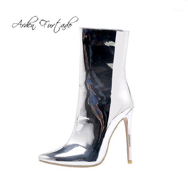 

boots arden furtado fashion women's shoes winter pointed toe stilettos heels zipper elegant ladies concise mature1, Black
