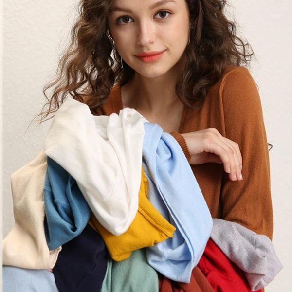 

johnature 2020 new casual spring cardigan sweaters for women 12 color long sleeve knitted button korean style female sweaters1, White