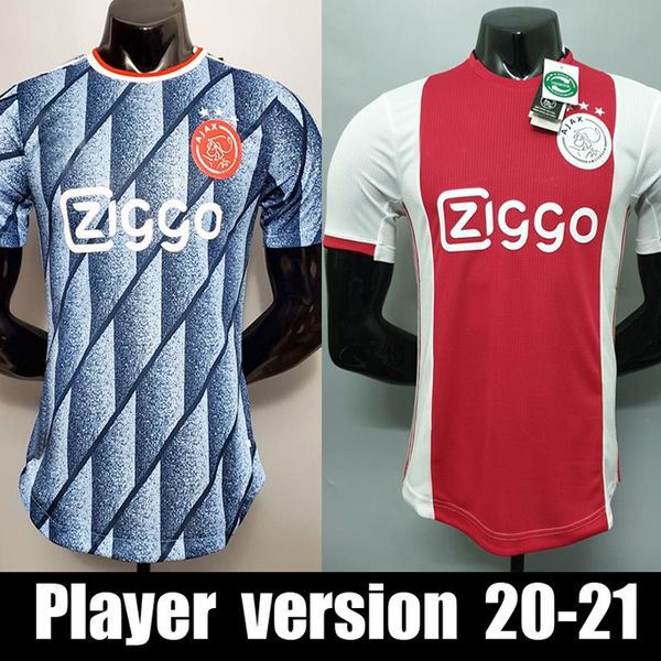 

thailand player version 20 21 ajax soccer jersey promes ajax home away amsterdam van de beek neres 2020 2021 tadic football kit shirt, Black;yellow
