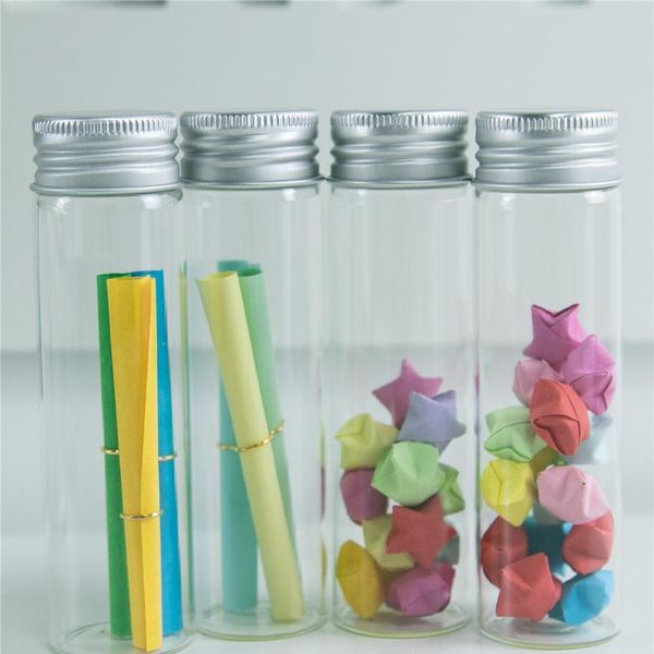 

30*100*21mm 50ml glass bottles aluminium lid perfume liquid container empty transparent clear gift wishing bottles jars bbybmc