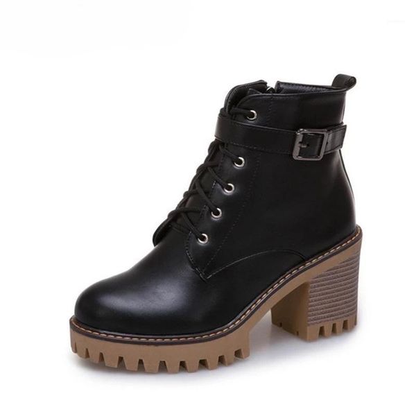 

2021 brand design autumn women's high-heel boots pu leather zipper motorcycle boots winter plush warm snow 34-431, Black