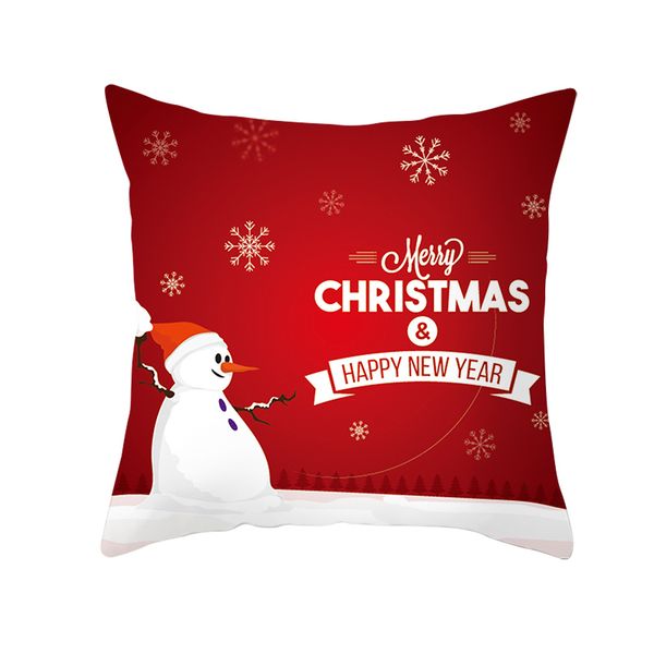 

christmas red pillowcase navidad pattern santa claus decorations for home happy new year 2021 cushion cover 45x45cm