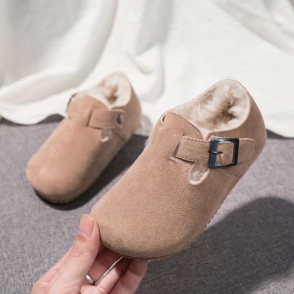 

athletic & outdoor kine panda winter kids shoes for girl boy bottom flats children boys girls casual with plush 1 3 5 7  years old, Black
