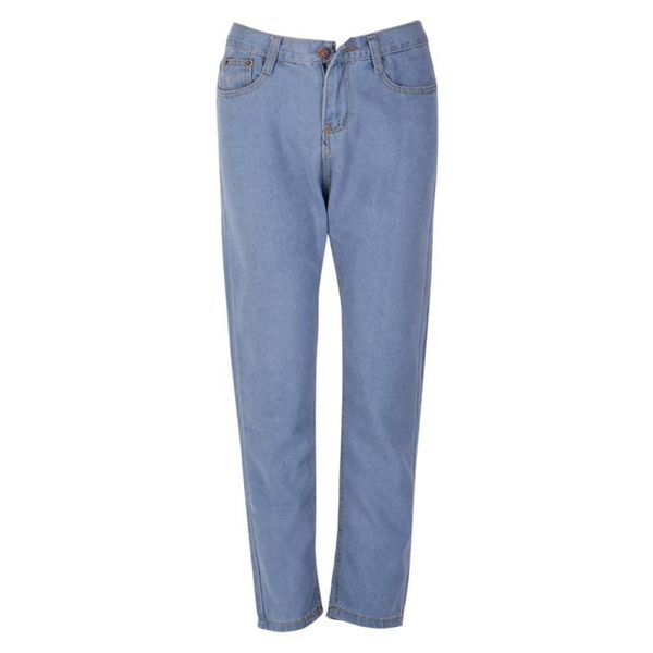 

women's jeans lady high waist washed light blue true denim pants boyfriend jean femme women xxl