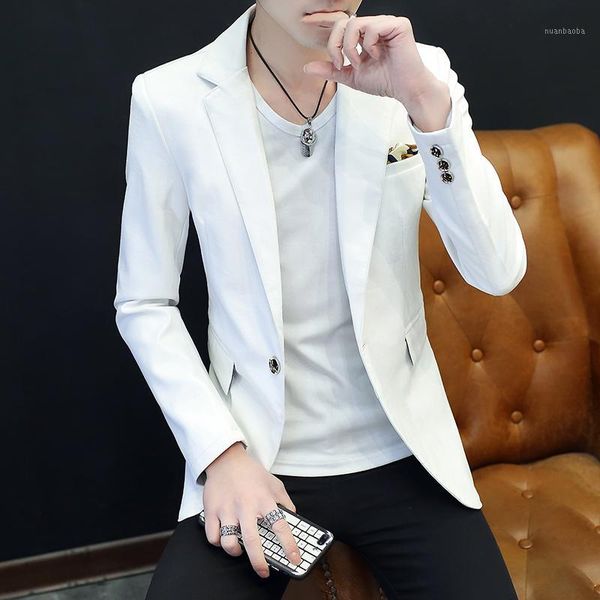 

mens faux leather jacket one button leopard pattern decoration slim fit casual coat black white red leather jacket men u871