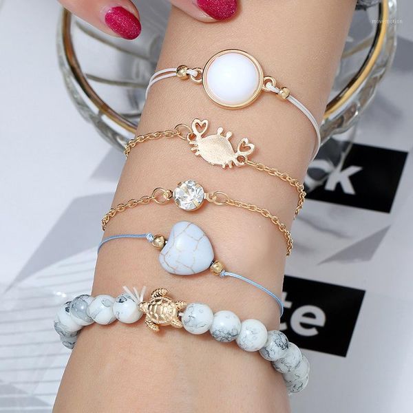 

bohemian woven bracelet 5pcs/set fashion beaded woven bracelets for women vintage charm jewelry beach women bracelets1, Golden;silver